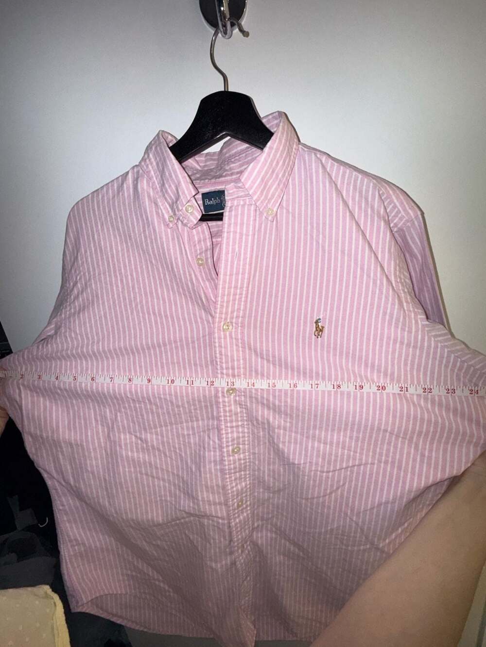 Ralph Lauren Classic Fit Striped Button Down Shirt Pink White - Picture 6 of 8